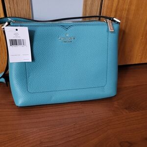 Brand NEW Kate Spade Harlow Crossbody in Stone Blue Pebbled Leather
